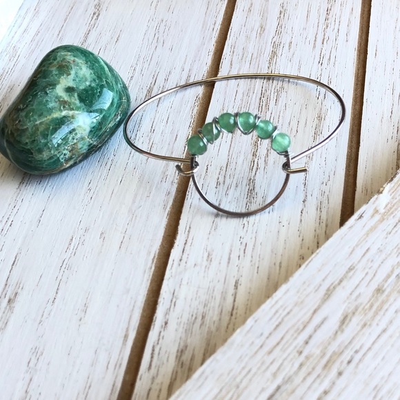 Handmade Jewelry - Green Aventurine Wire Wrapped Bracelet